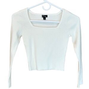 NWT Art Class Girls Ribbed Square Neck Sweater Cream/Ivory Med (8)